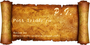 Pott Izidóra névjegykártya